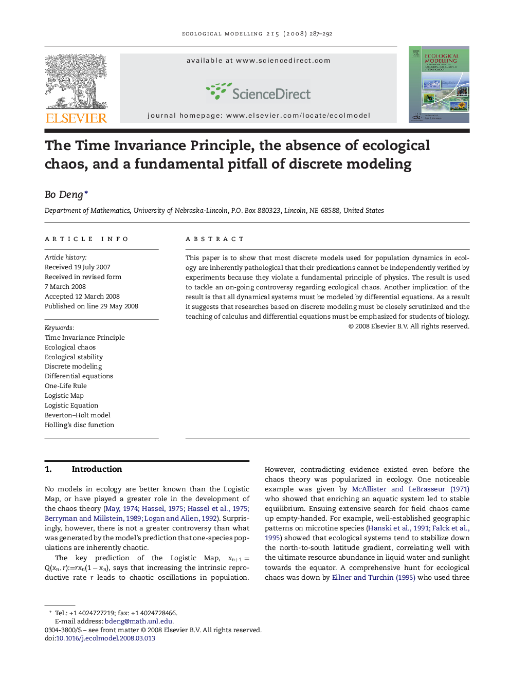 The Time Invariance Principle, the absence of ecological chaos, and a fundamental pitfall of discrete modeling