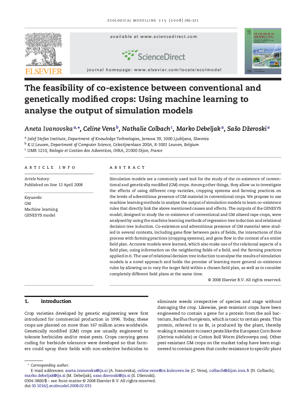 The feasibility of co-existence between conventional and genetically modified crops: Using machine learning to analyse the output of simulation models