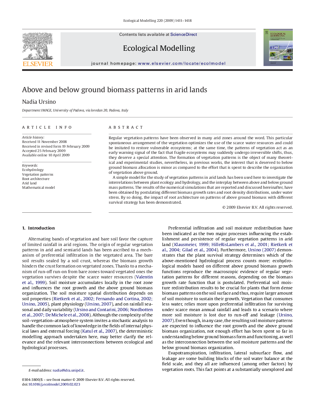 Above and below ground biomass patterns in arid lands