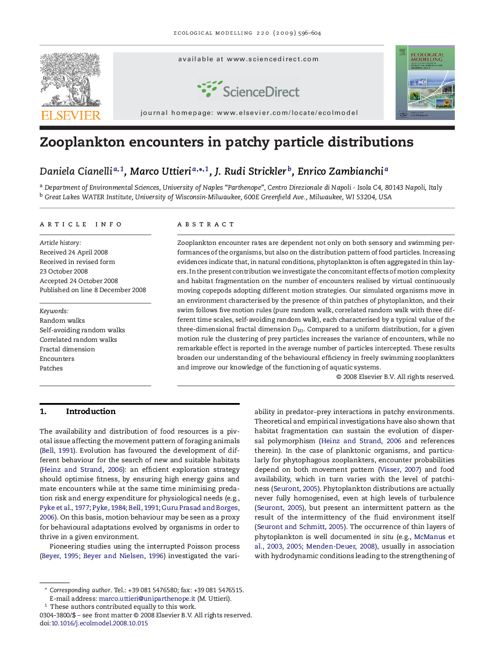 Zooplankton encounters in patchy particle distributions