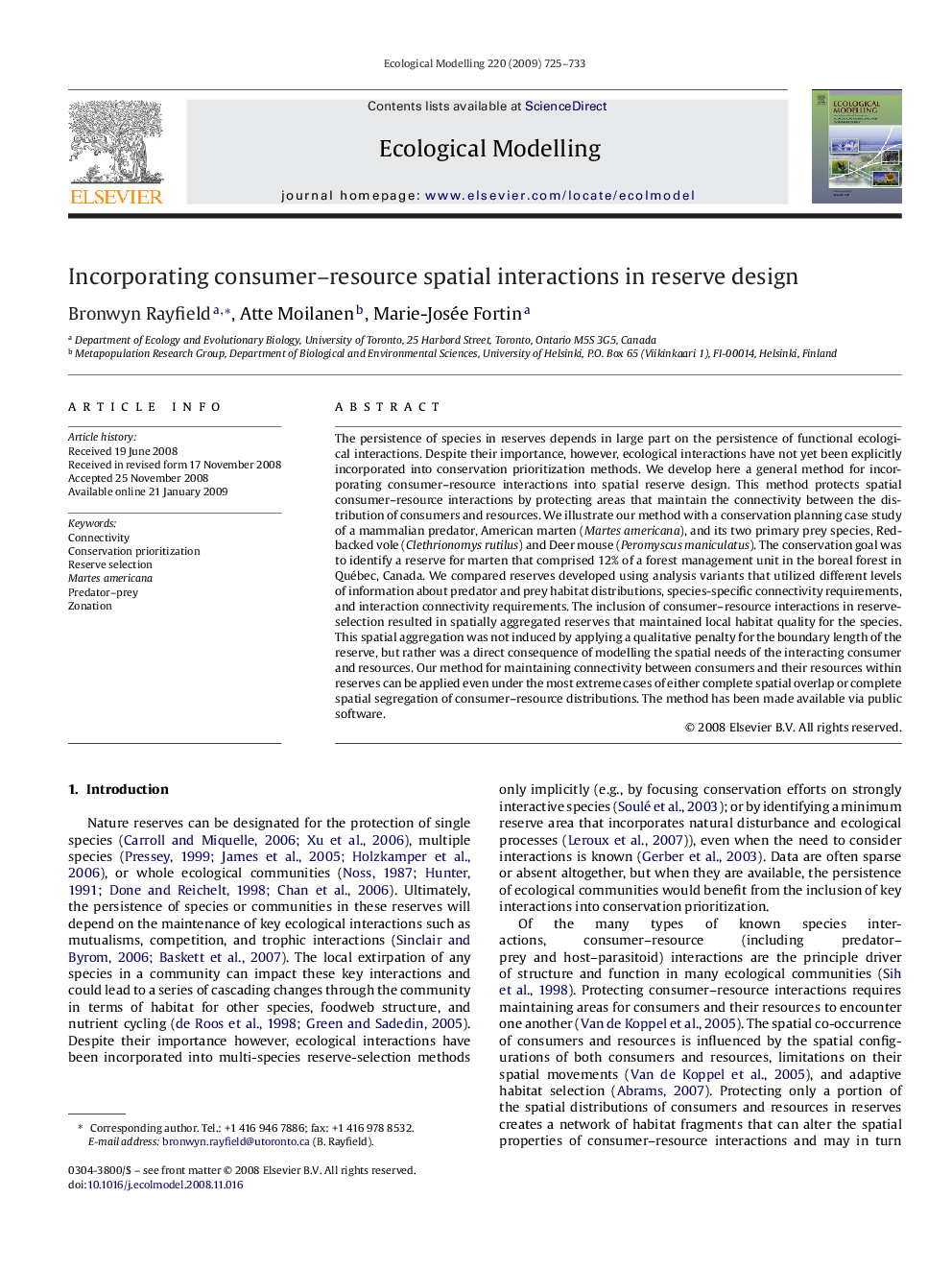 Incorporating consumer-resource spatial interactions in reserve design