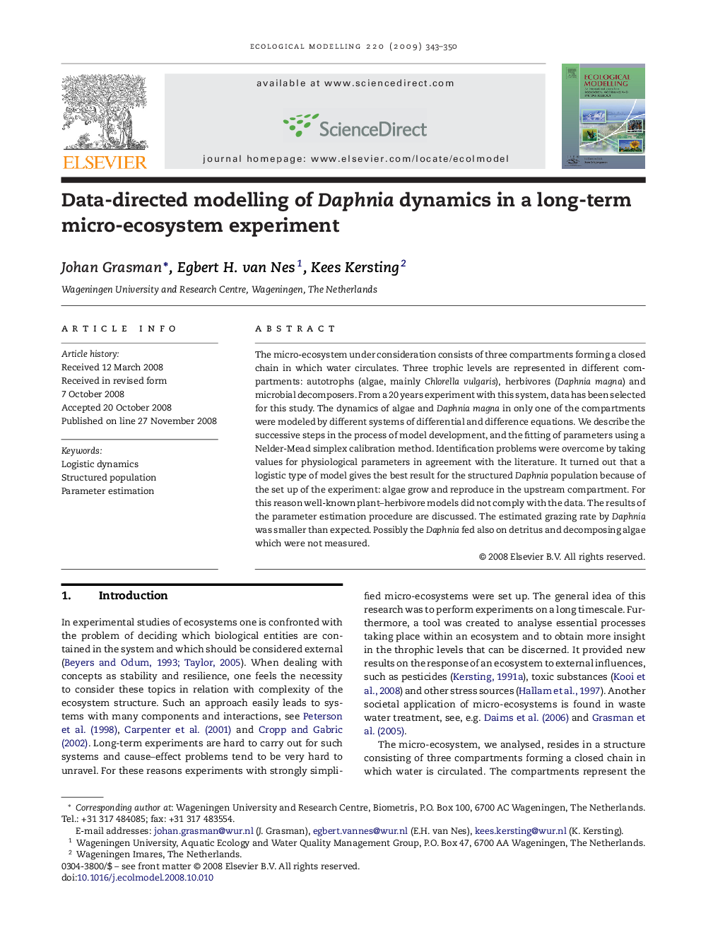 Data-directed modelling of Daphnia dynamics in a long-term micro-ecosystem experiment