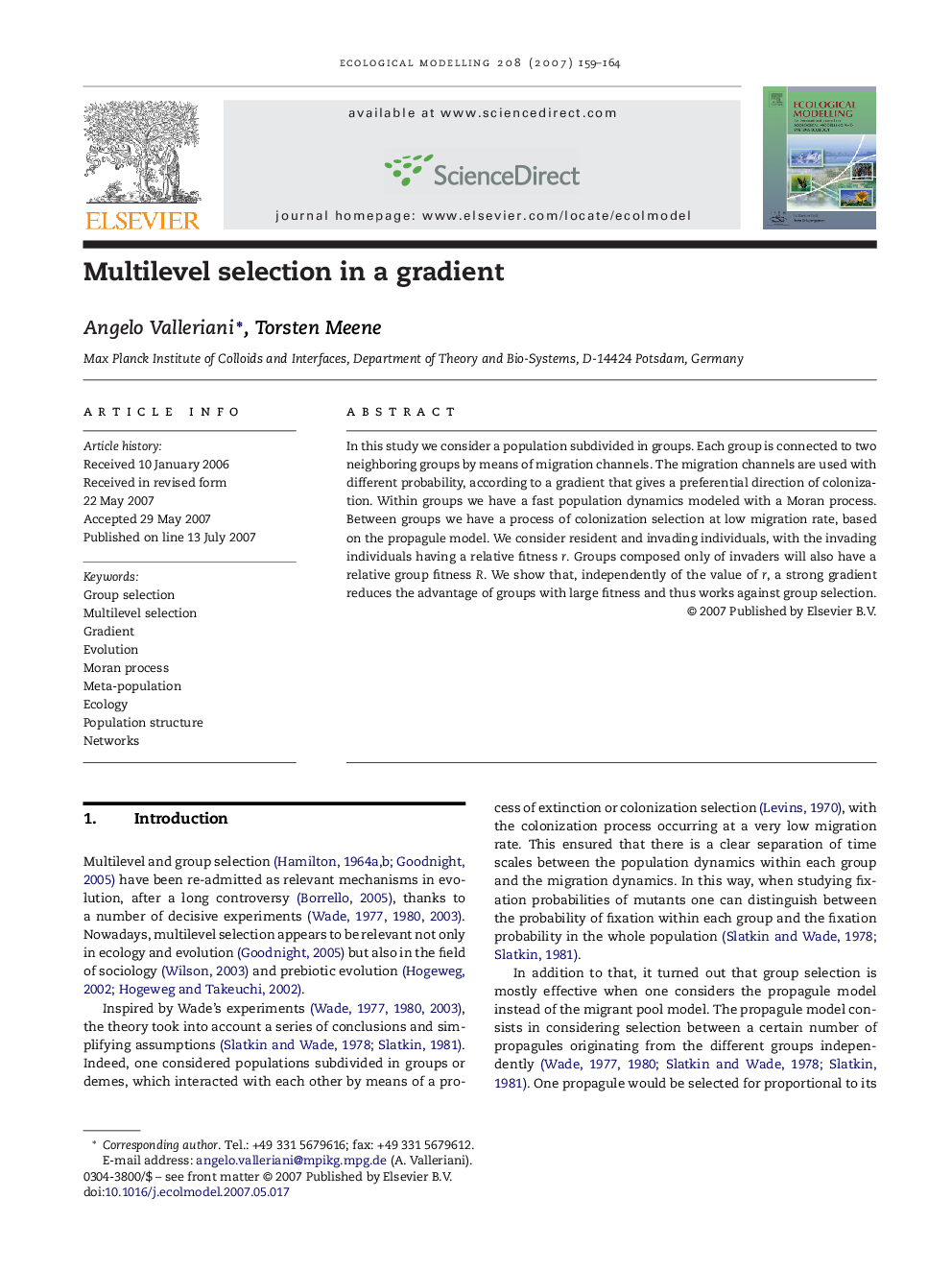 Multilevel selection in a gradient