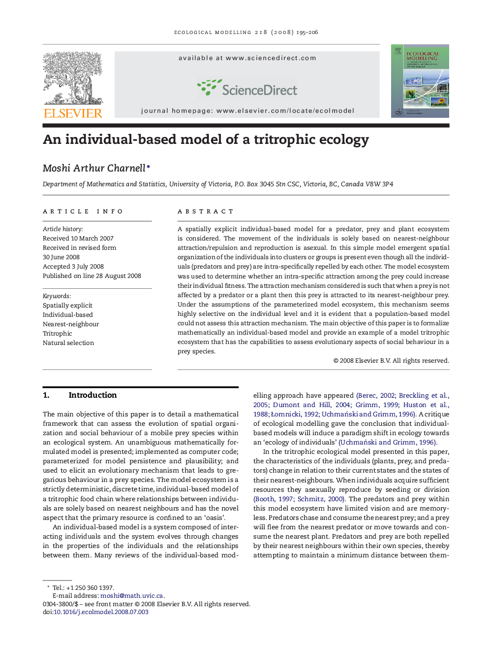 An individual-based model of a tritrophic ecology