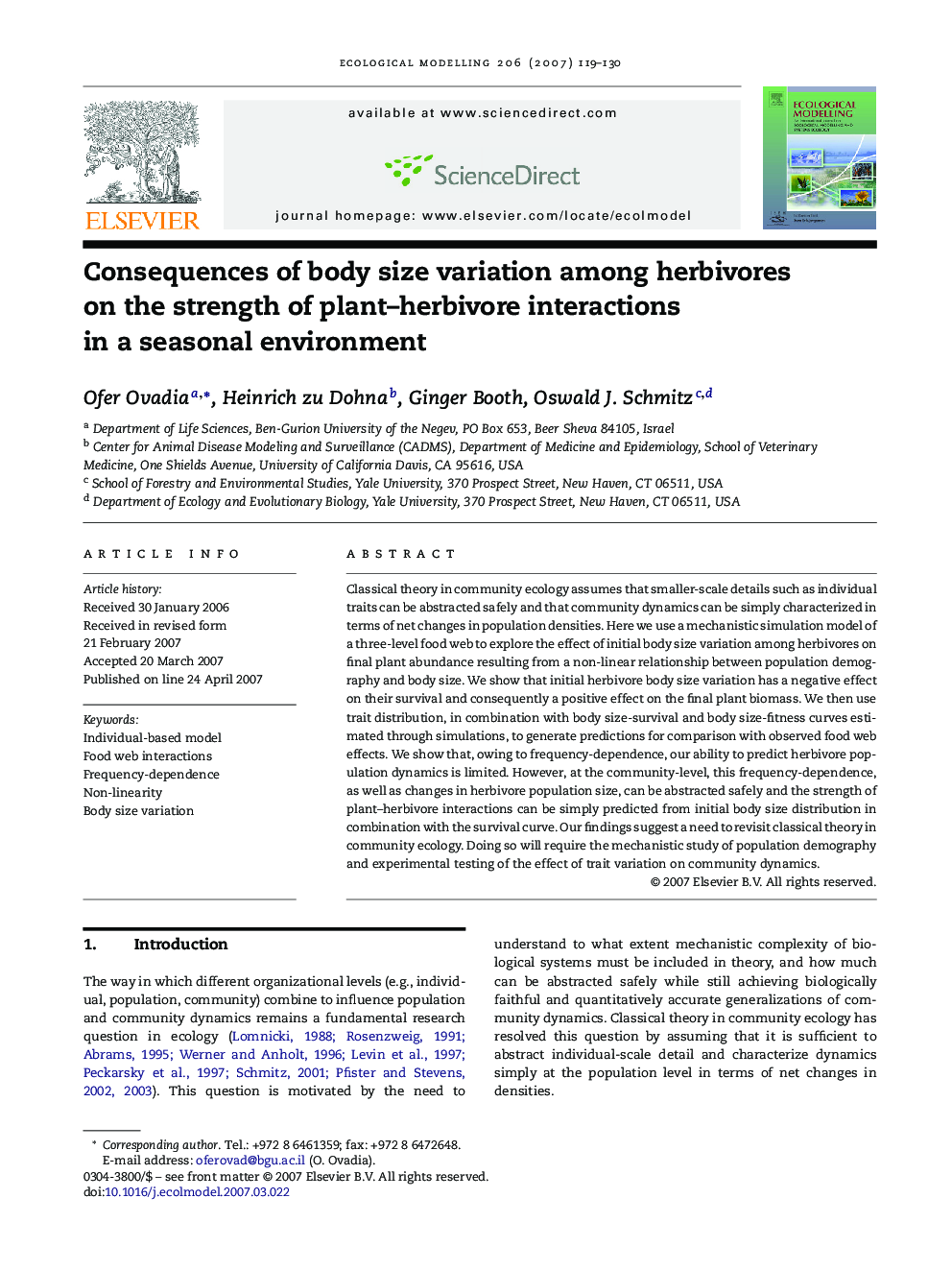 Consequences of body size variation among herbivores on the strength of plant-herbivore interactions in a seasonal environment