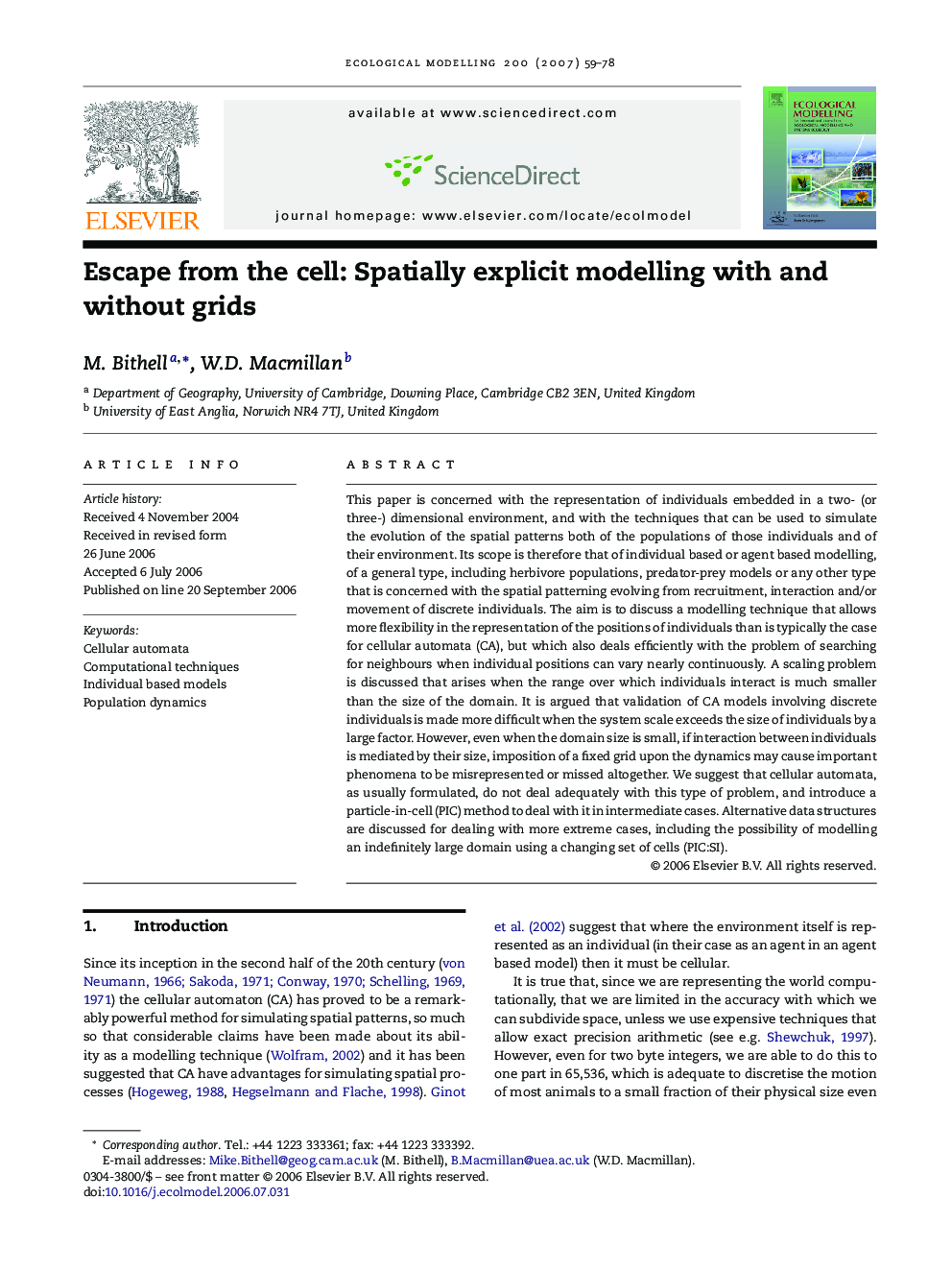 Escape from the cell: Spatially explicit modelling with and without grids