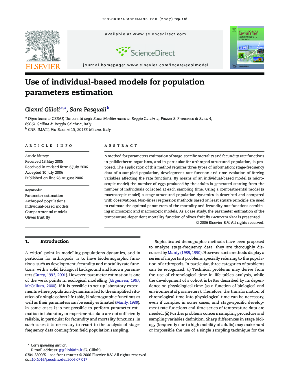 Use of individual-based models for population parameters estimation