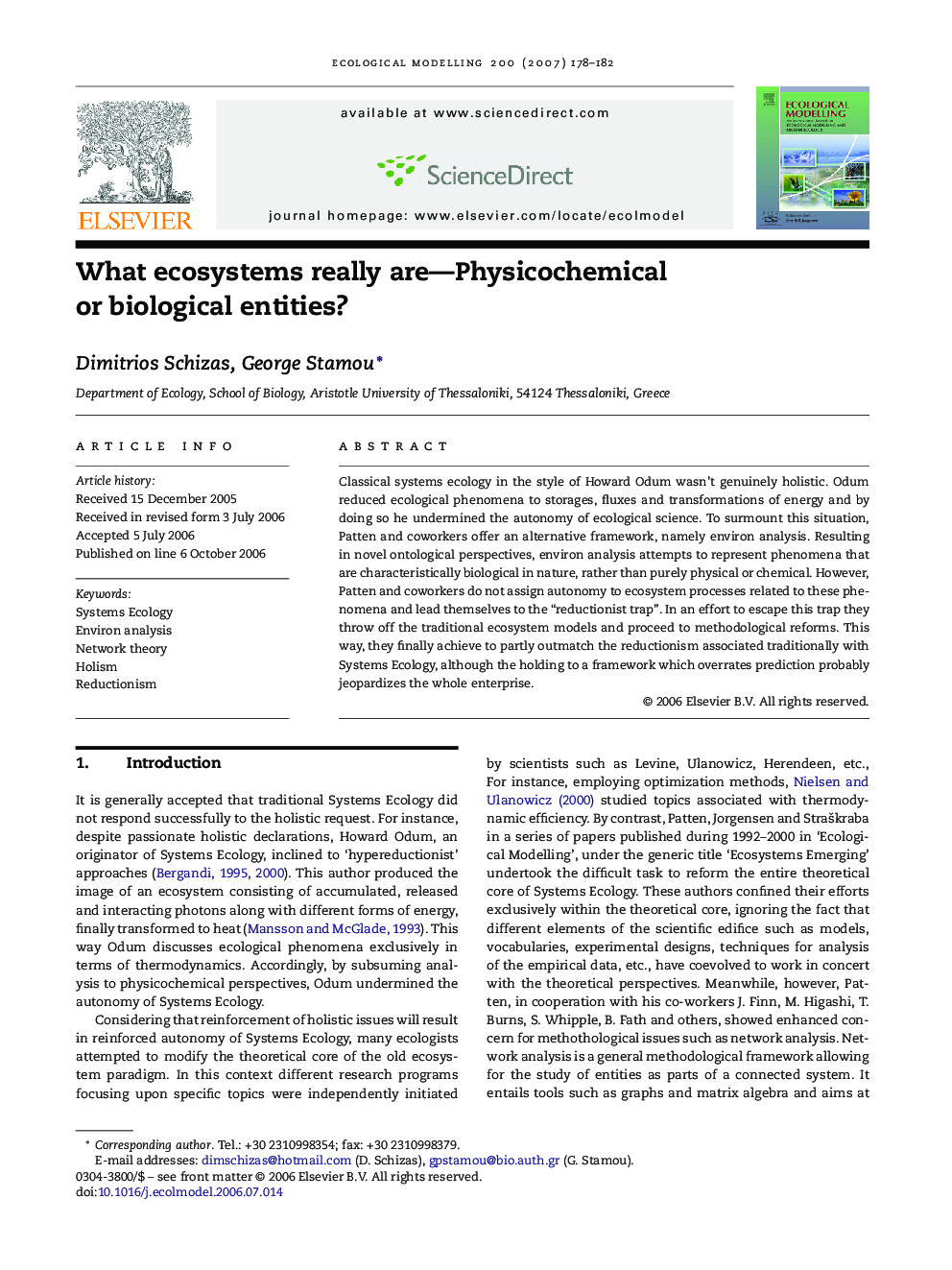 What ecosystems really are—Physicochemical or biological entities?