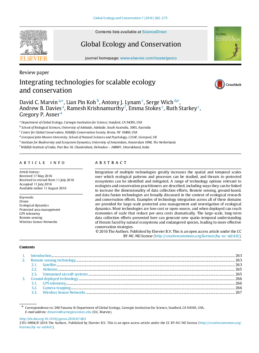 Integrating technologies for scalable ecology and conservation