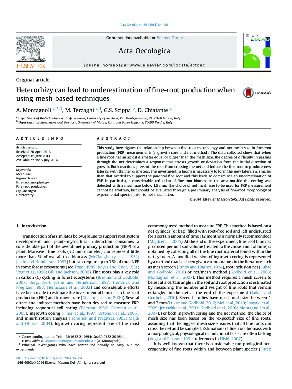 Heterorhizy can lead to underestimation of fine-root production when using mesh-based techniques