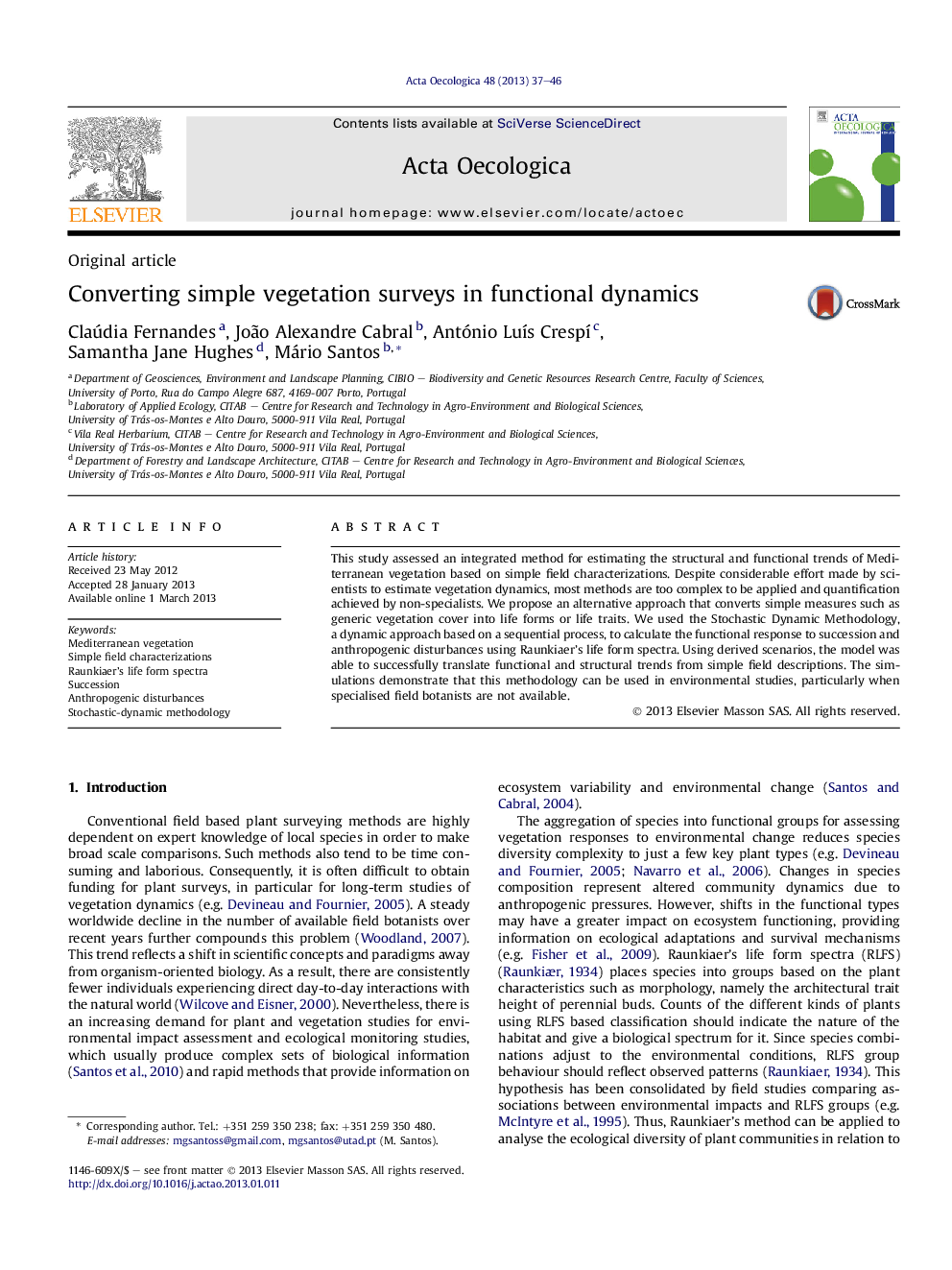 Converting simple vegetation surveys in functional dynamics