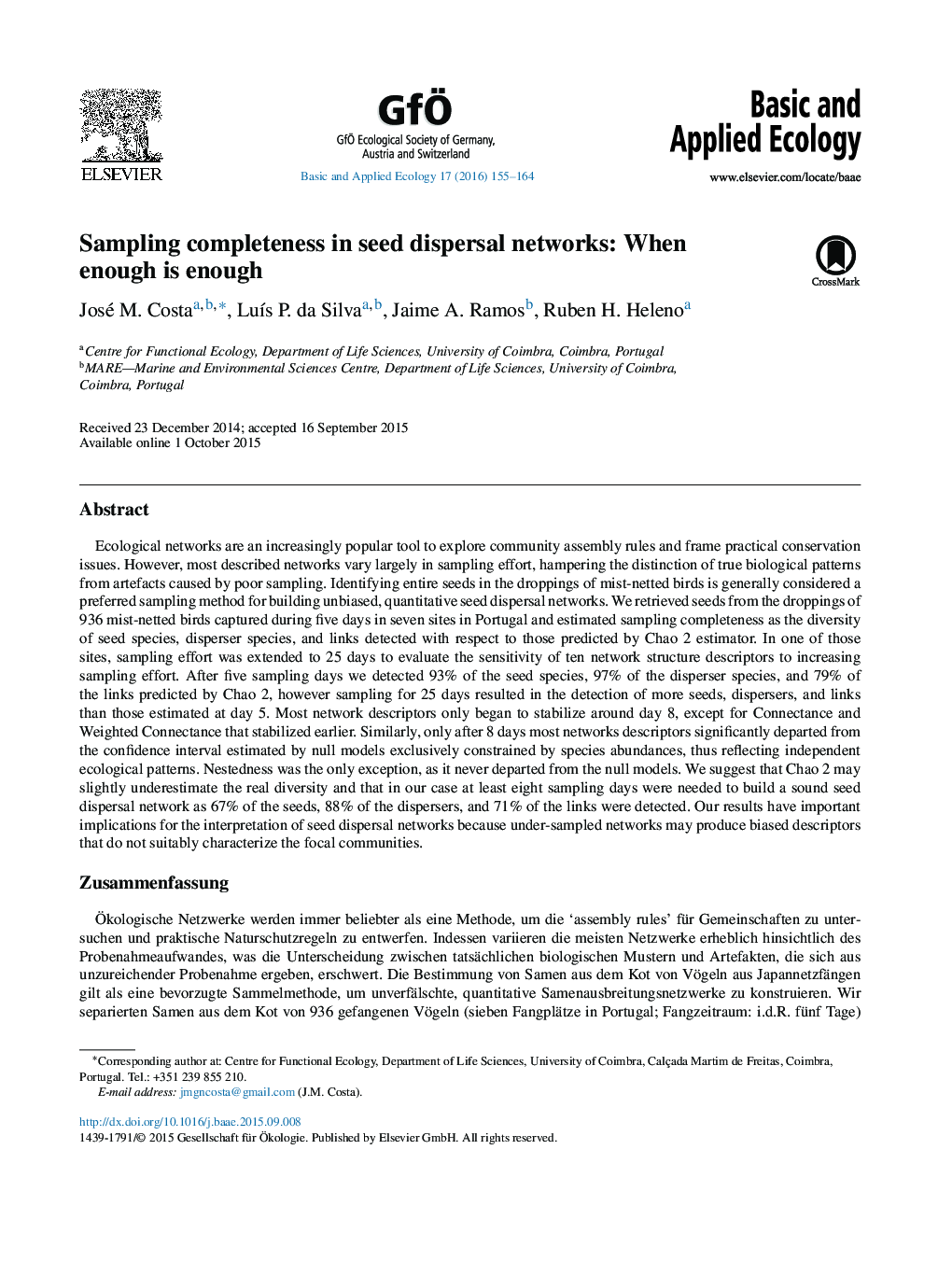 Sampling completeness in seed dispersal networks: When enough is enough