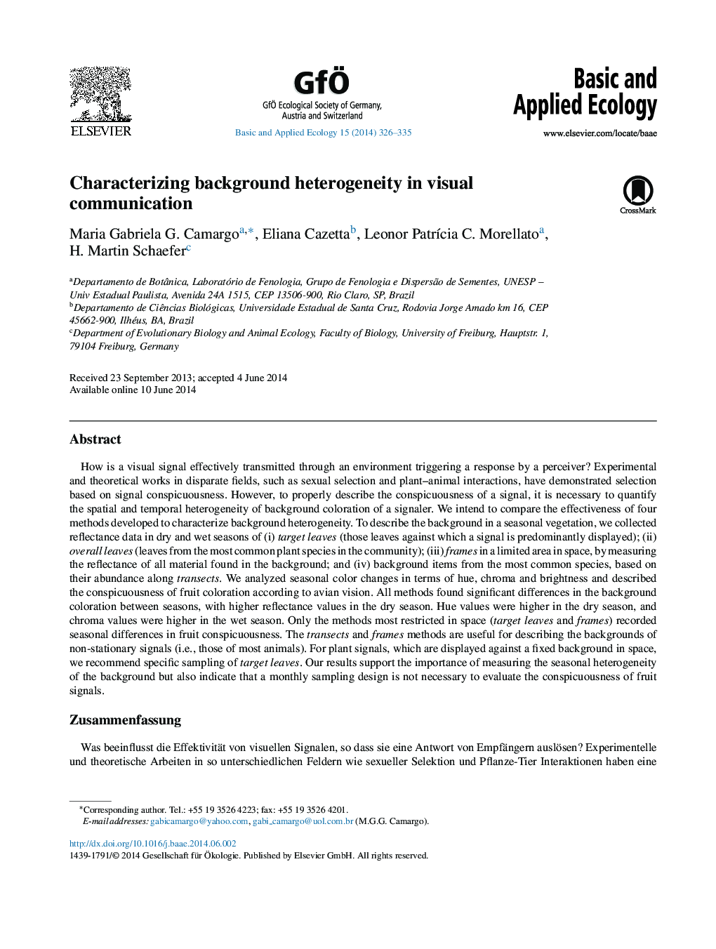 Characterizing background heterogeneity in visual communication