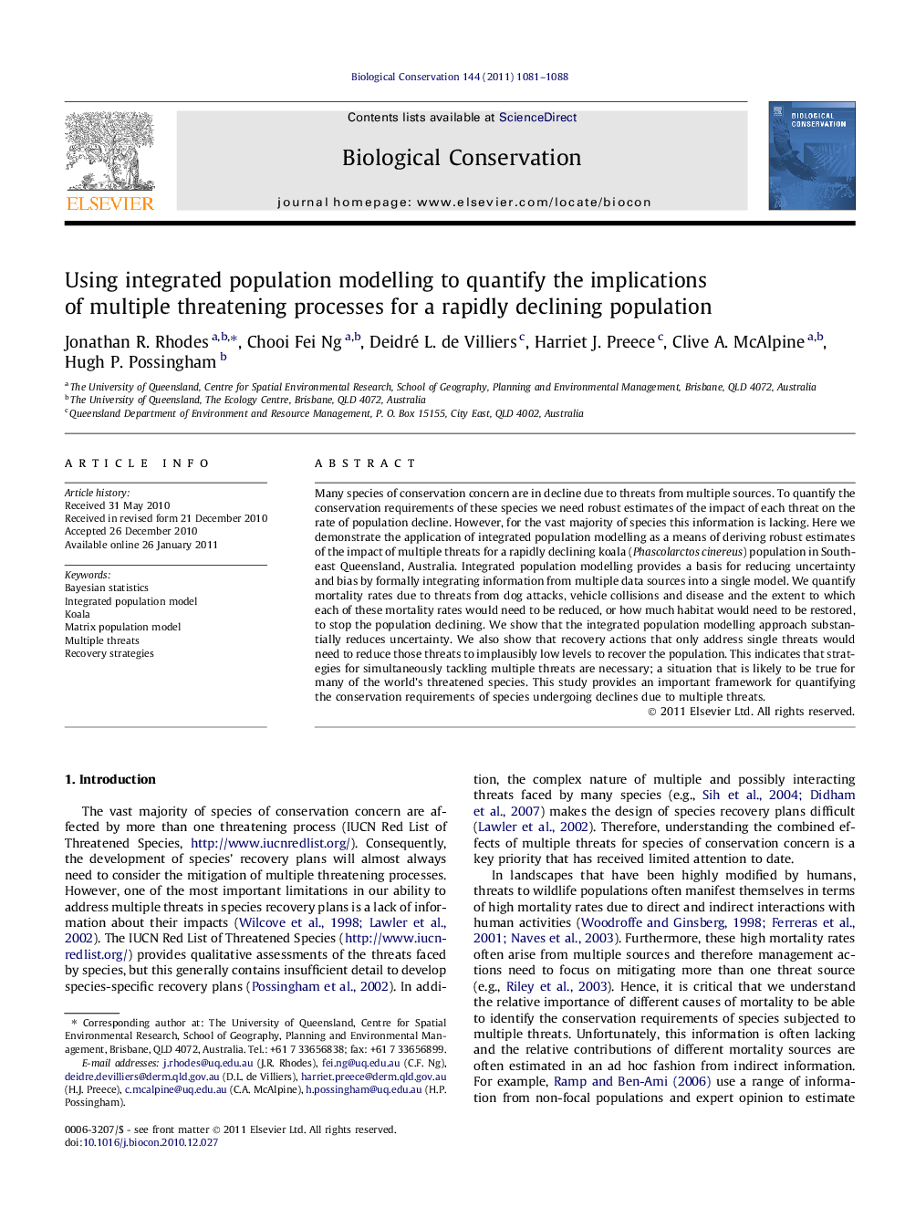 Using integrated population modelling to quantify the implications of multiple threatening processes for a rapidly declining population