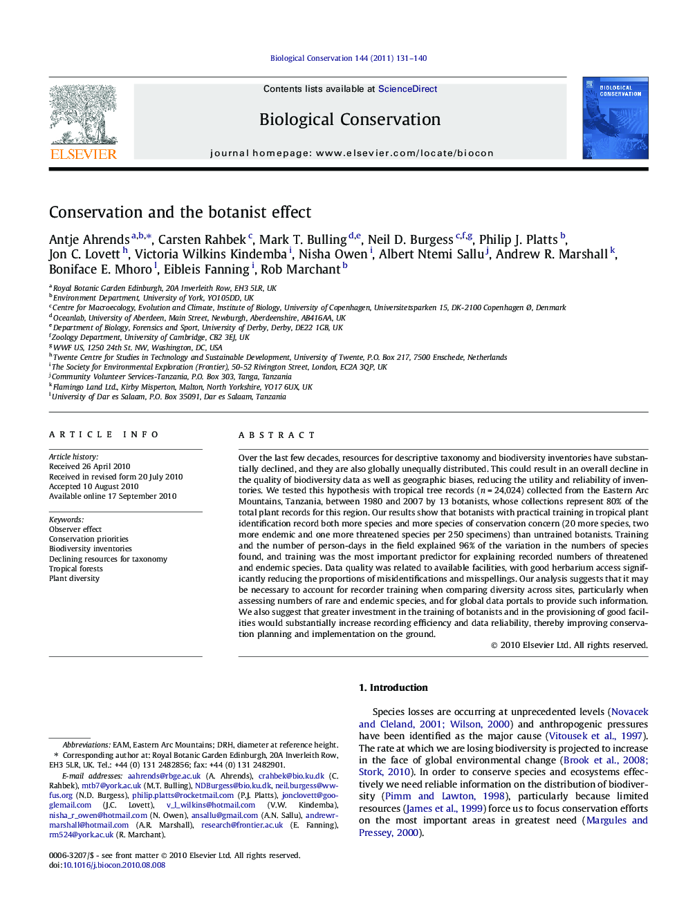 Conservation and the botanist effect