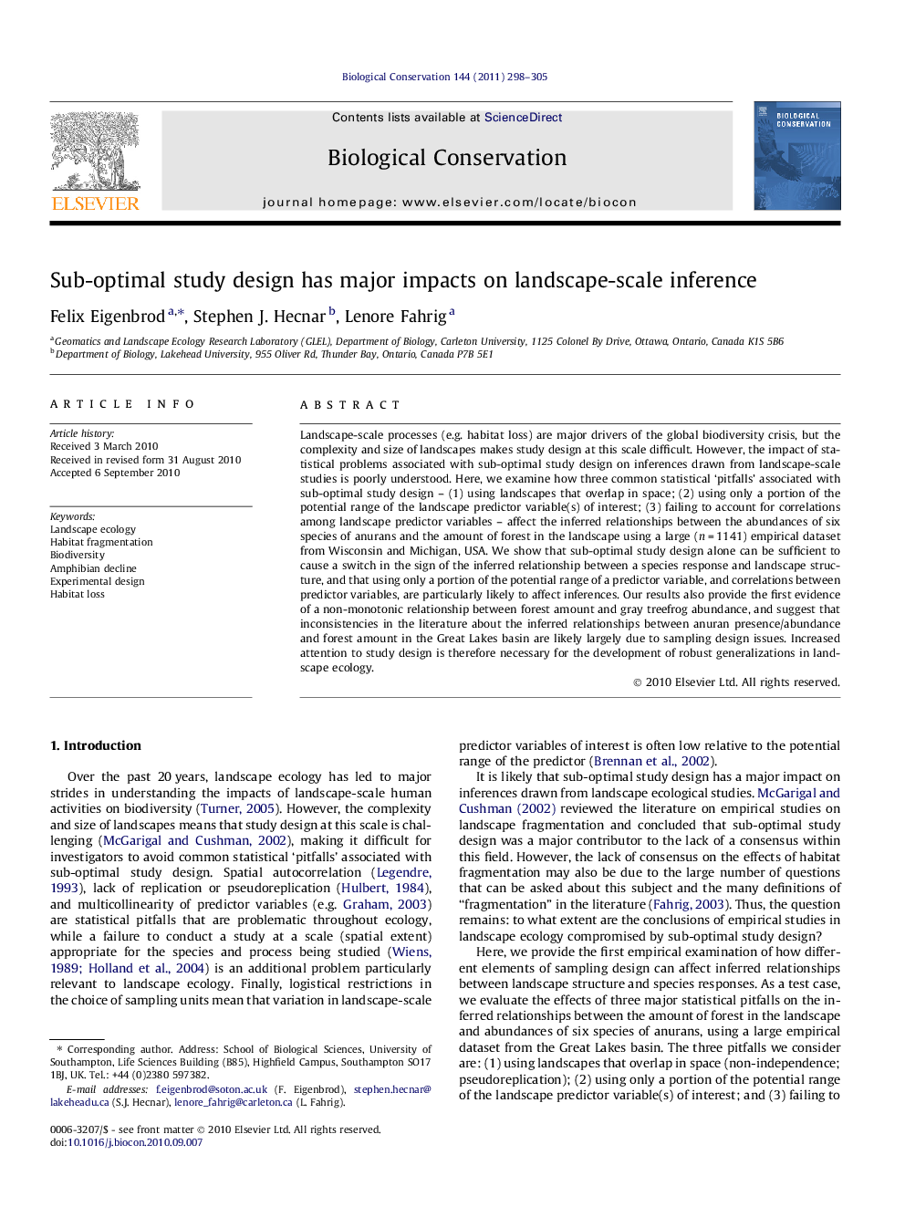 Sub-optimal study design has major impacts on landscape-scale inference