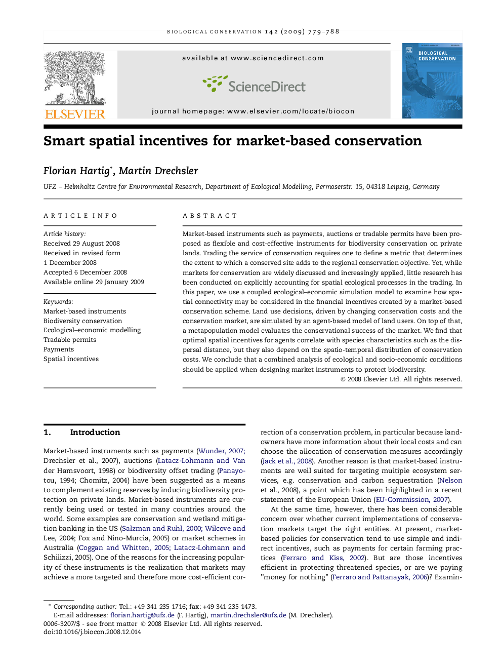 Smart spatial incentives for market-based conservation