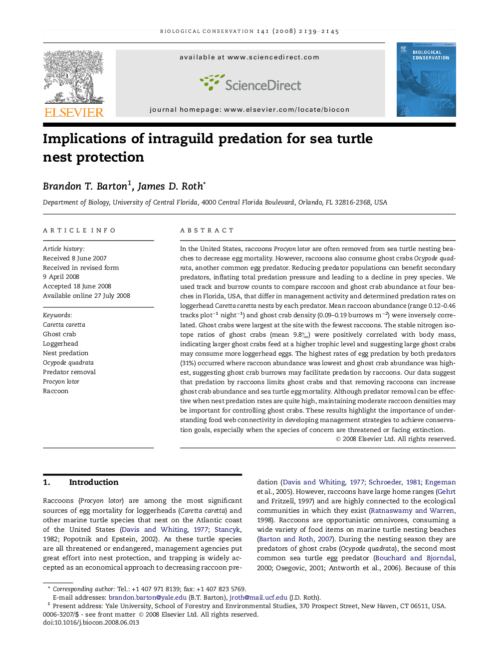 Implications of intraguild predation for sea turtle nest protection