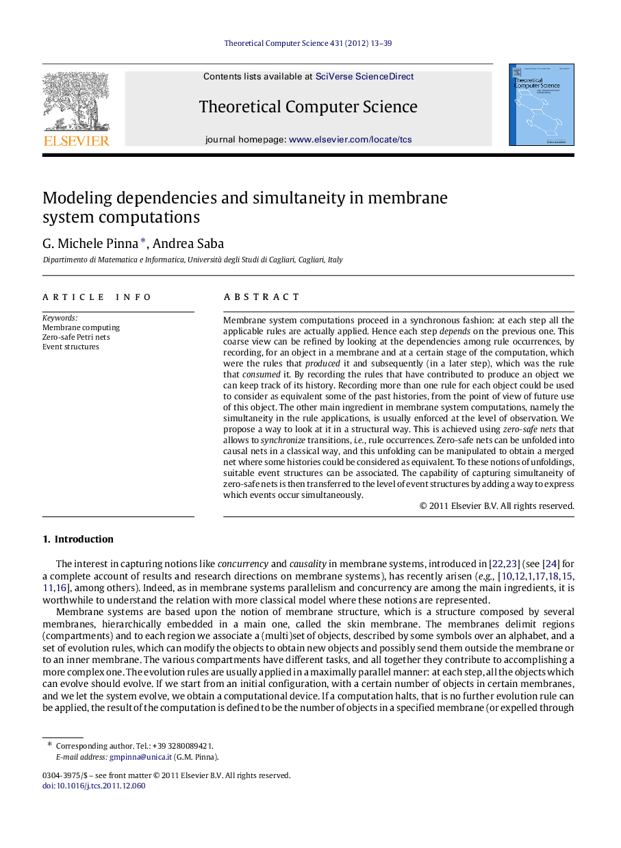 Modeling dependencies and simultaneity in membrane system computations