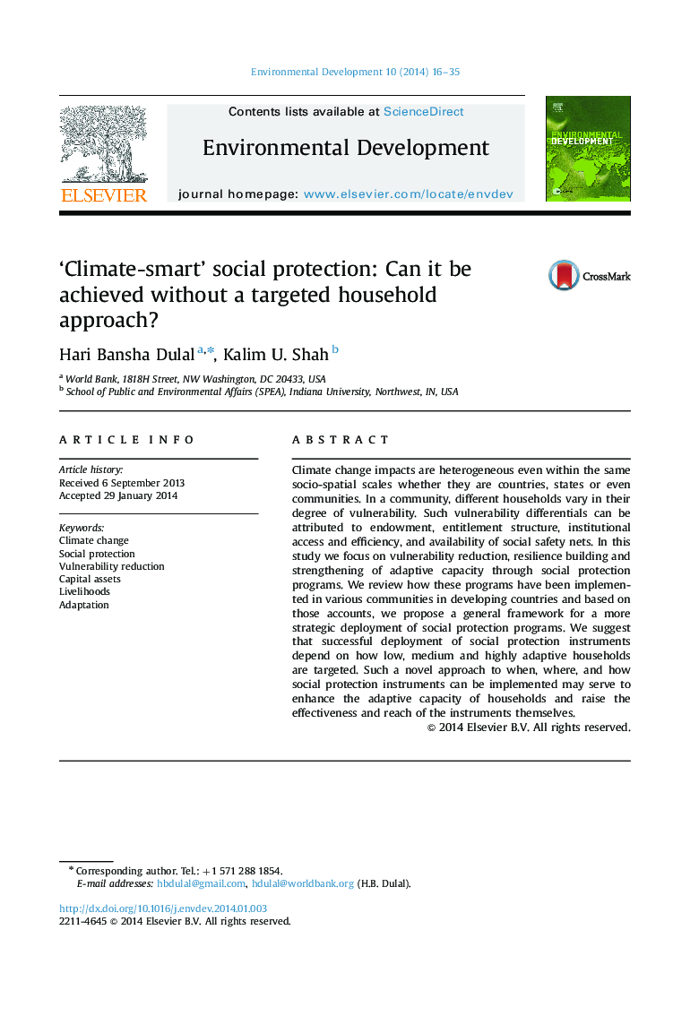 ‘Climate-smart’ social protection: Can it be achieved without a targeted household approach?