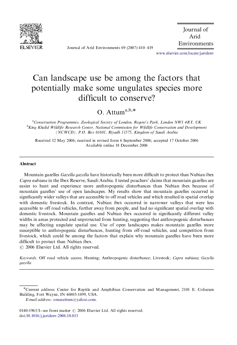 Can landscape use be among the factors that potentially make some ungulates species more difficult to conserve?