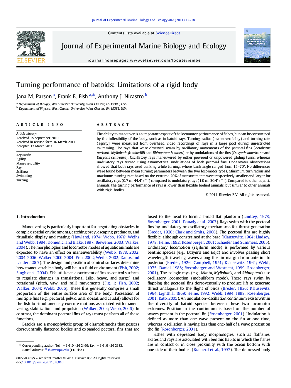 Turning performance of batoids: Limitations of a rigid body