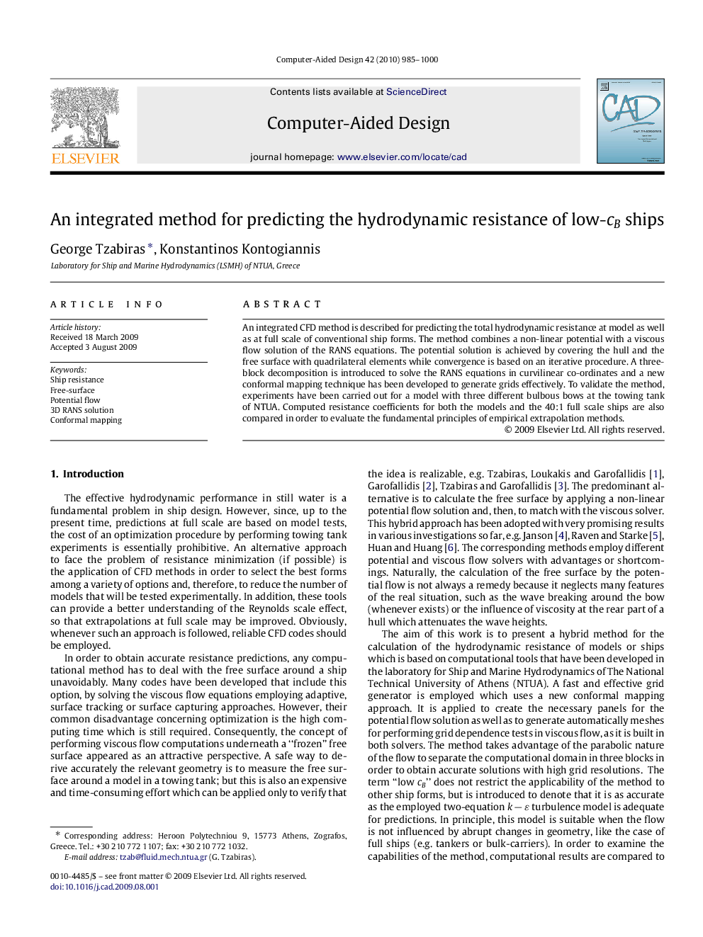 An integrated method for predicting the hydrodynamic resistance of low-cBcB ships