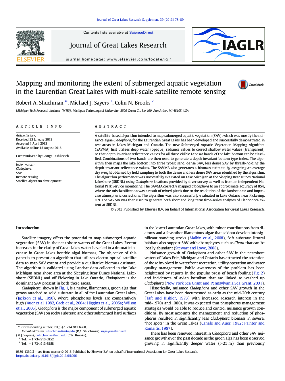 Mapping and monitoring the extent of submerged aquatic vegetation in the Laurentian Great Lakes with multi-scale satellite remote sensing