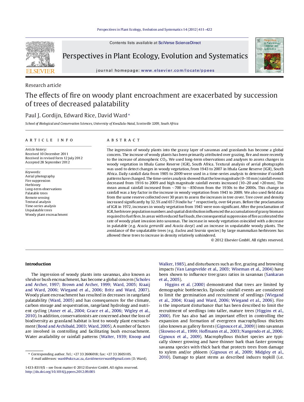 The effects of fire on woody plant encroachment are exacerbated by succession of trees of decreased palatability