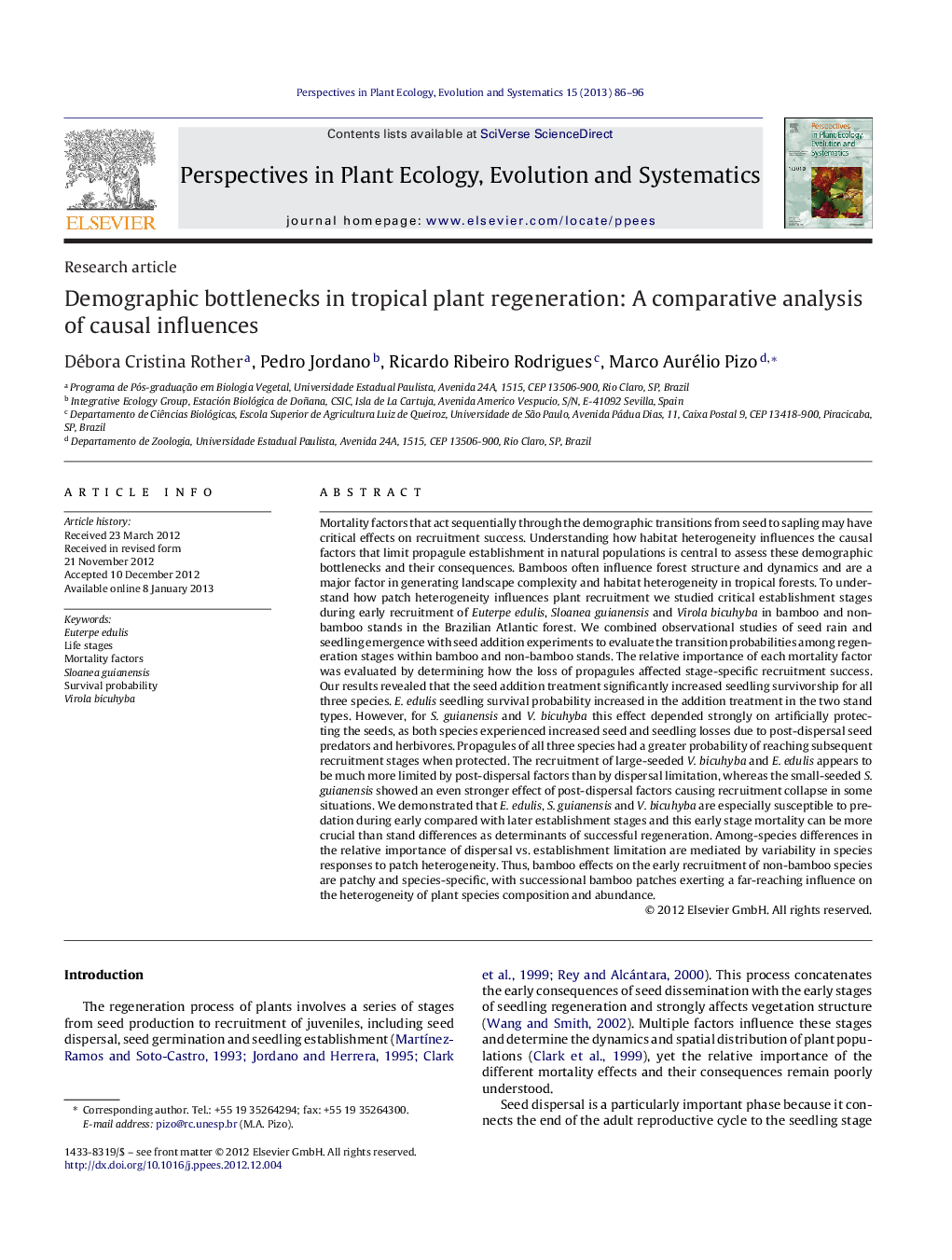 Demographic bottlenecks in tropical plant regeneration: A comparative analysis of causal influences