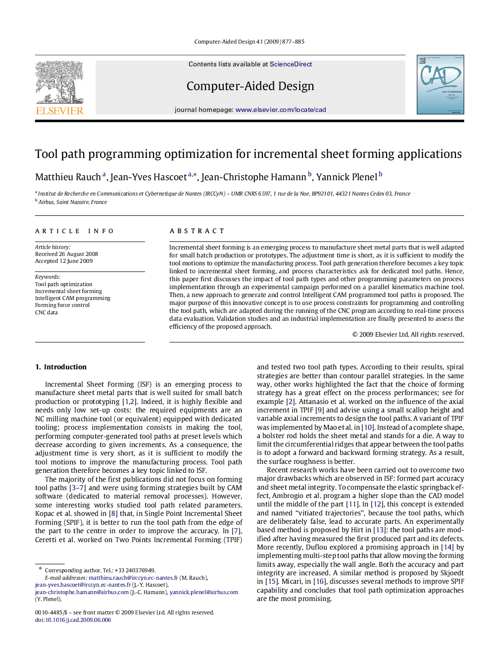 Tool path programming optimization for incremental sheet forming applications