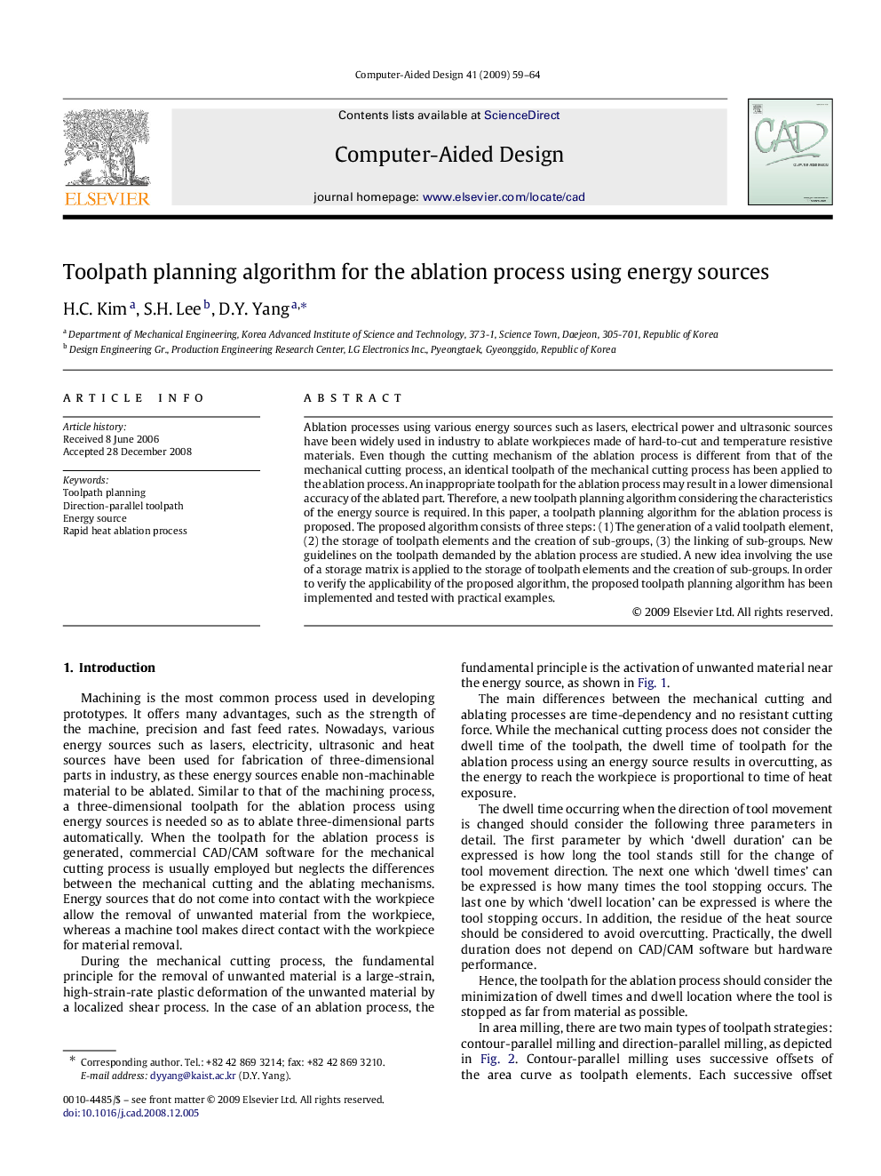 Toolpath planning algorithm for the ablation process using energy sources