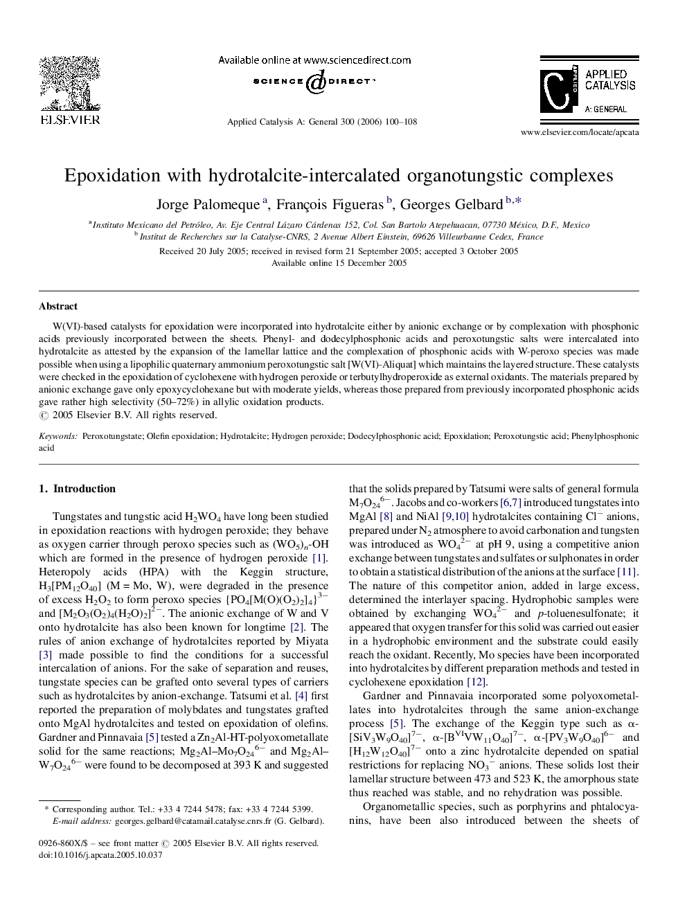 Epoxidation with hydrotalcite-intercalated organotungstic complexes