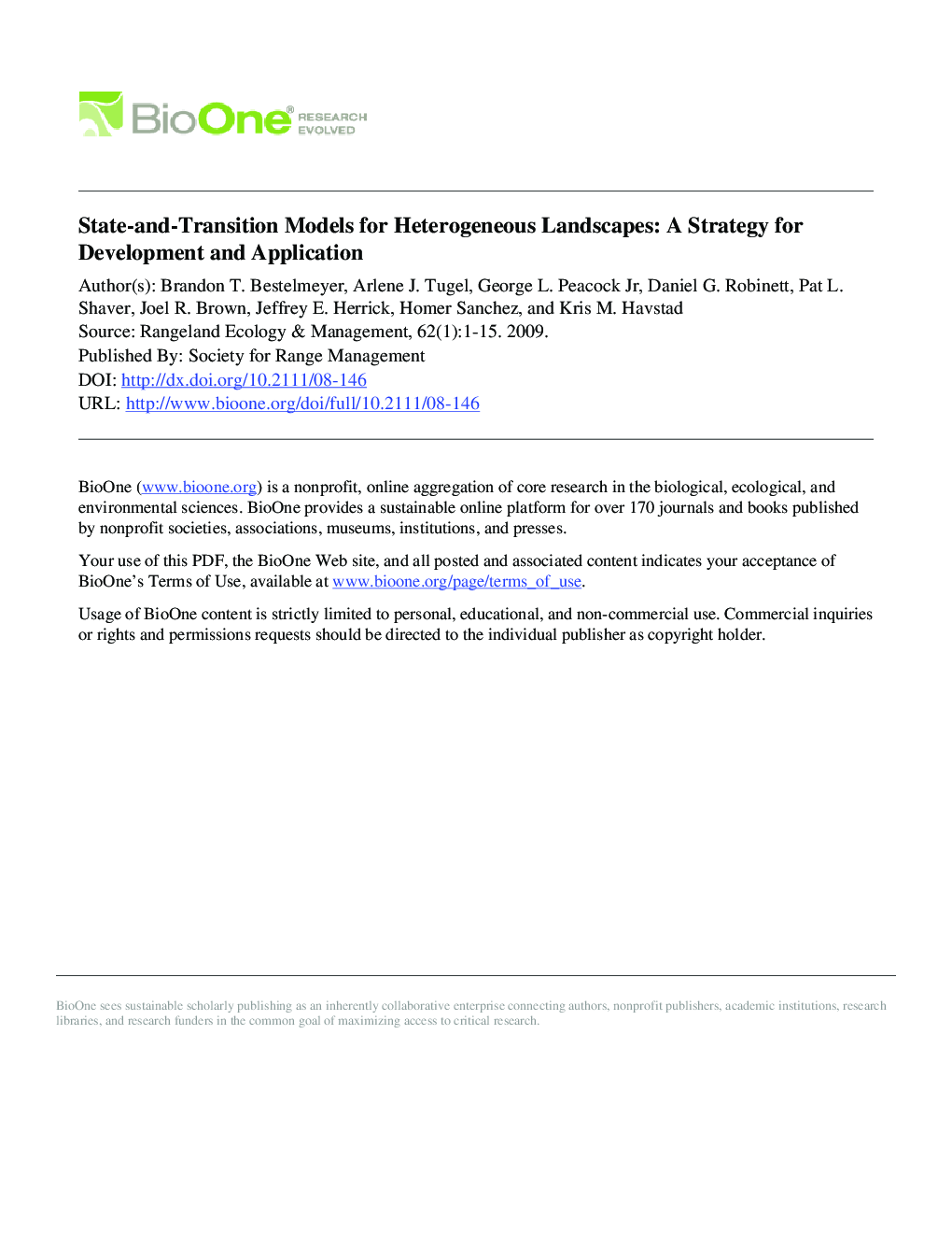 State-and-Transition Models for Heterogeneous Landscapes: A Strategy for Development and Application