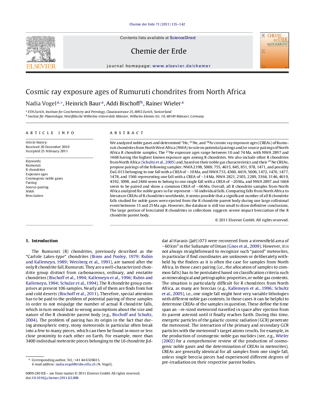 Cosmic ray exposure ages of Rumuruti chondrites from North Africa