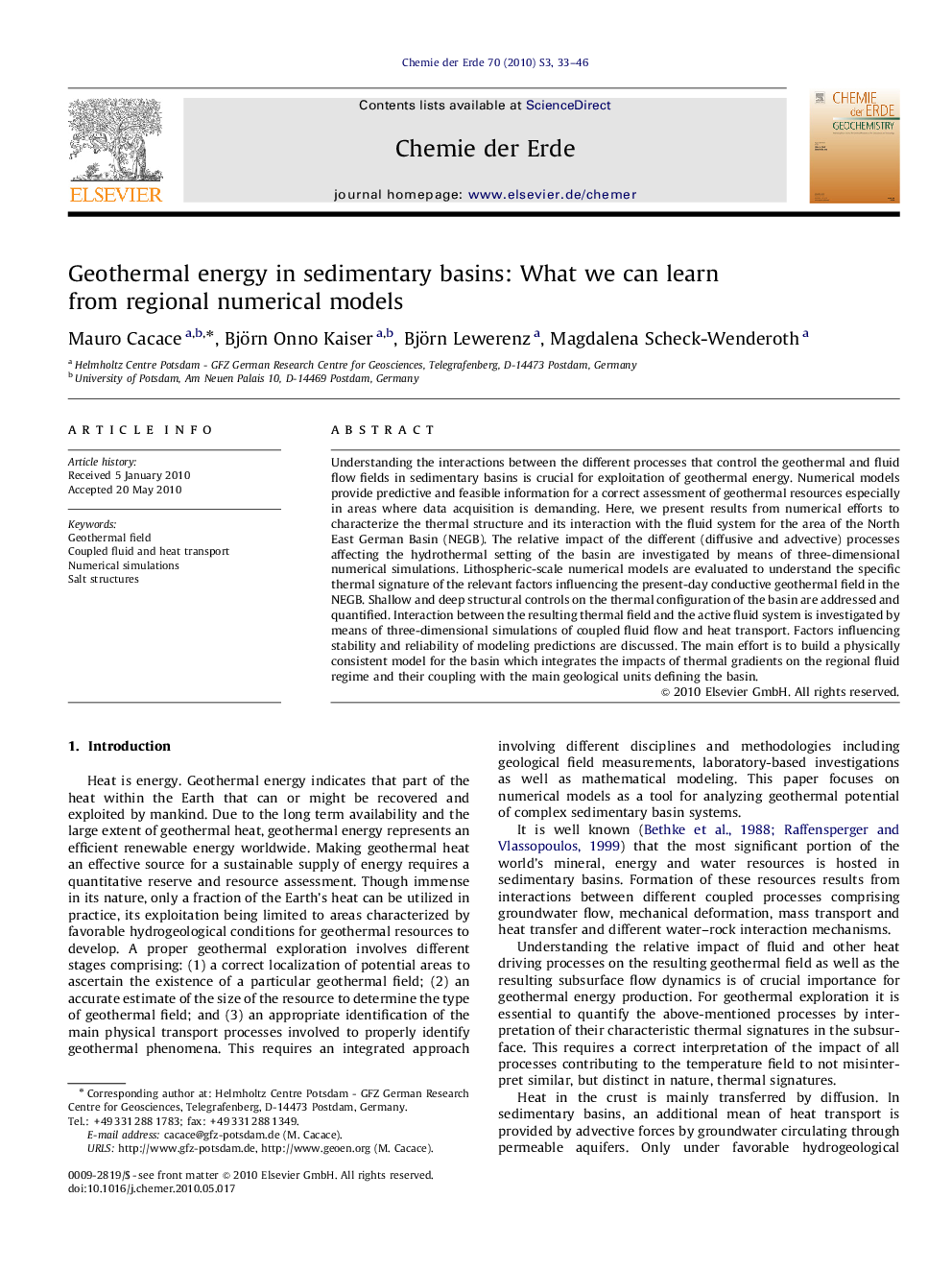 Geothermal energy in sedimentary basins: What we can learn from regional numerical models