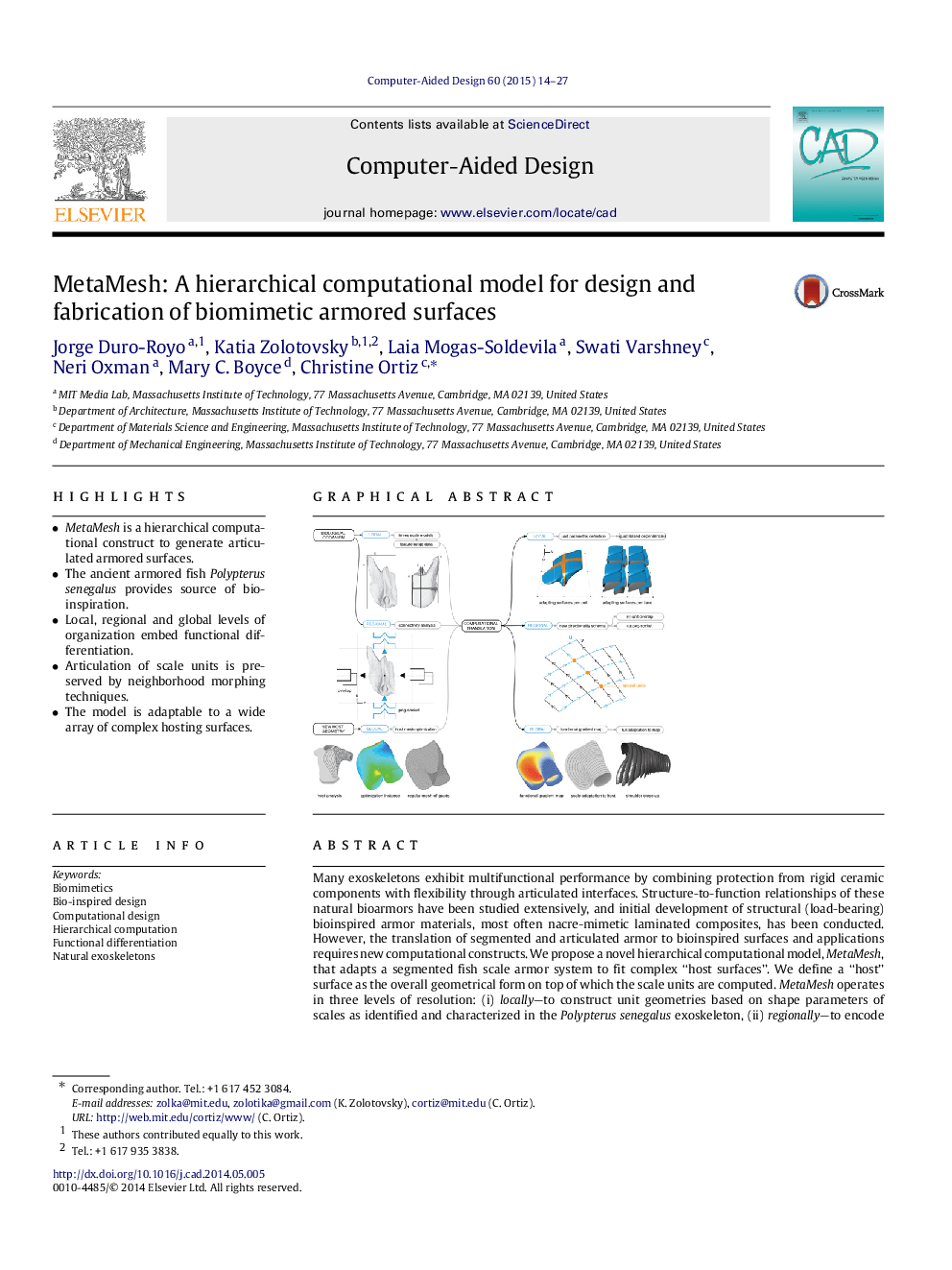 MetaMesh: A hierarchical computational model for design and fabrication of biomimetic armored surfaces