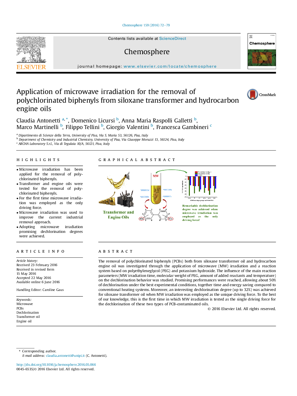 استفاده از اشعه مایکروویو برای حذف بیفنیل های پلی کربنات از ترانسفورماتور سیلوکسین و روغن موتور هیدروکربن 