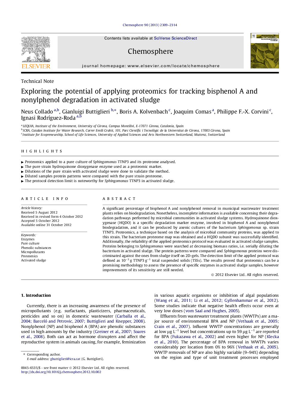 Exploring the potential of applying proteomics for tracking bisphenol A and nonylphenol degradation in activated sludge