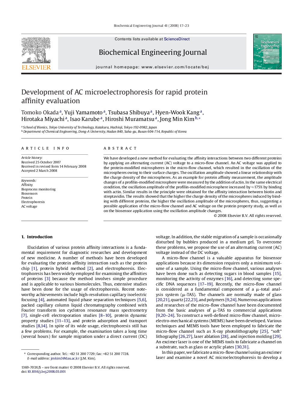 Development of AC microelectrophoresis for rapid protein affinity evaluation