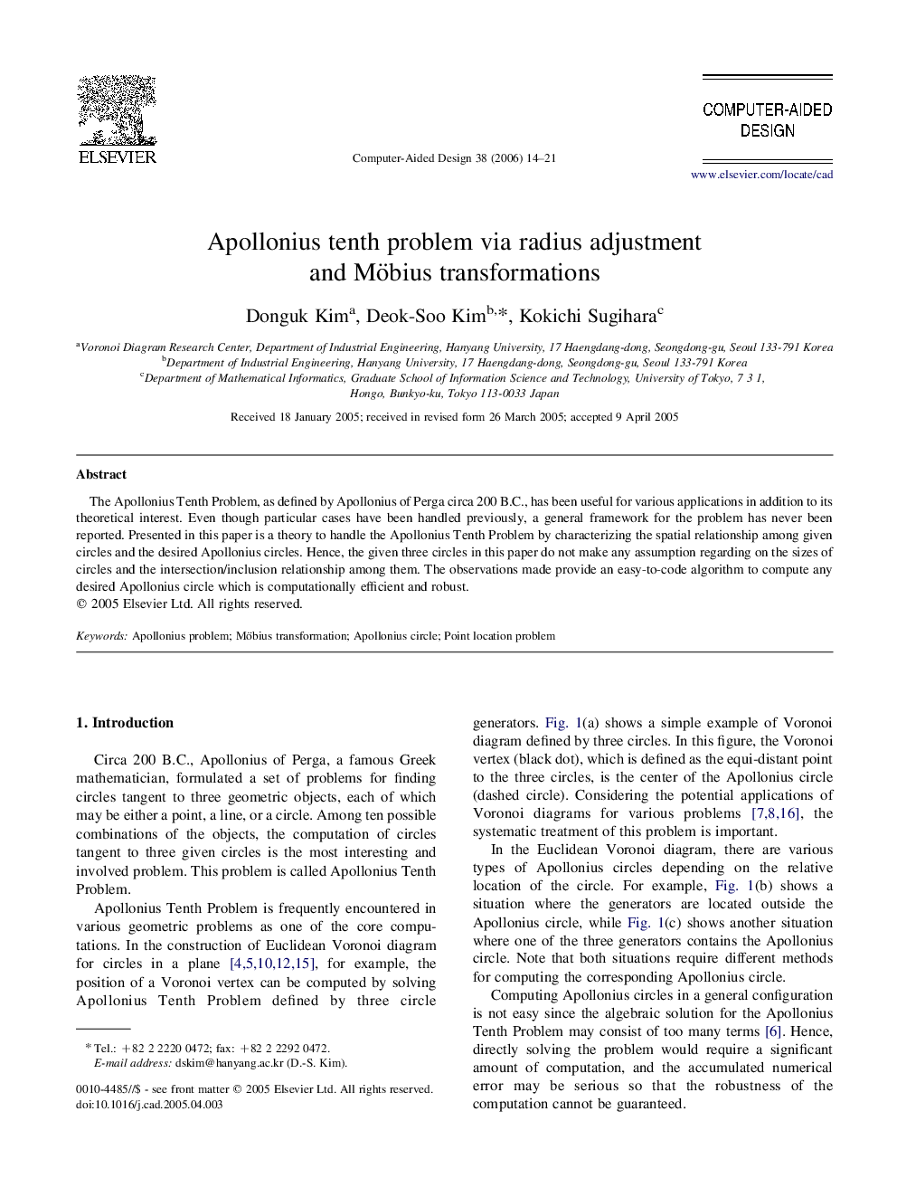 Apollonius tenth problem via radius adjustment and Möbius transformations