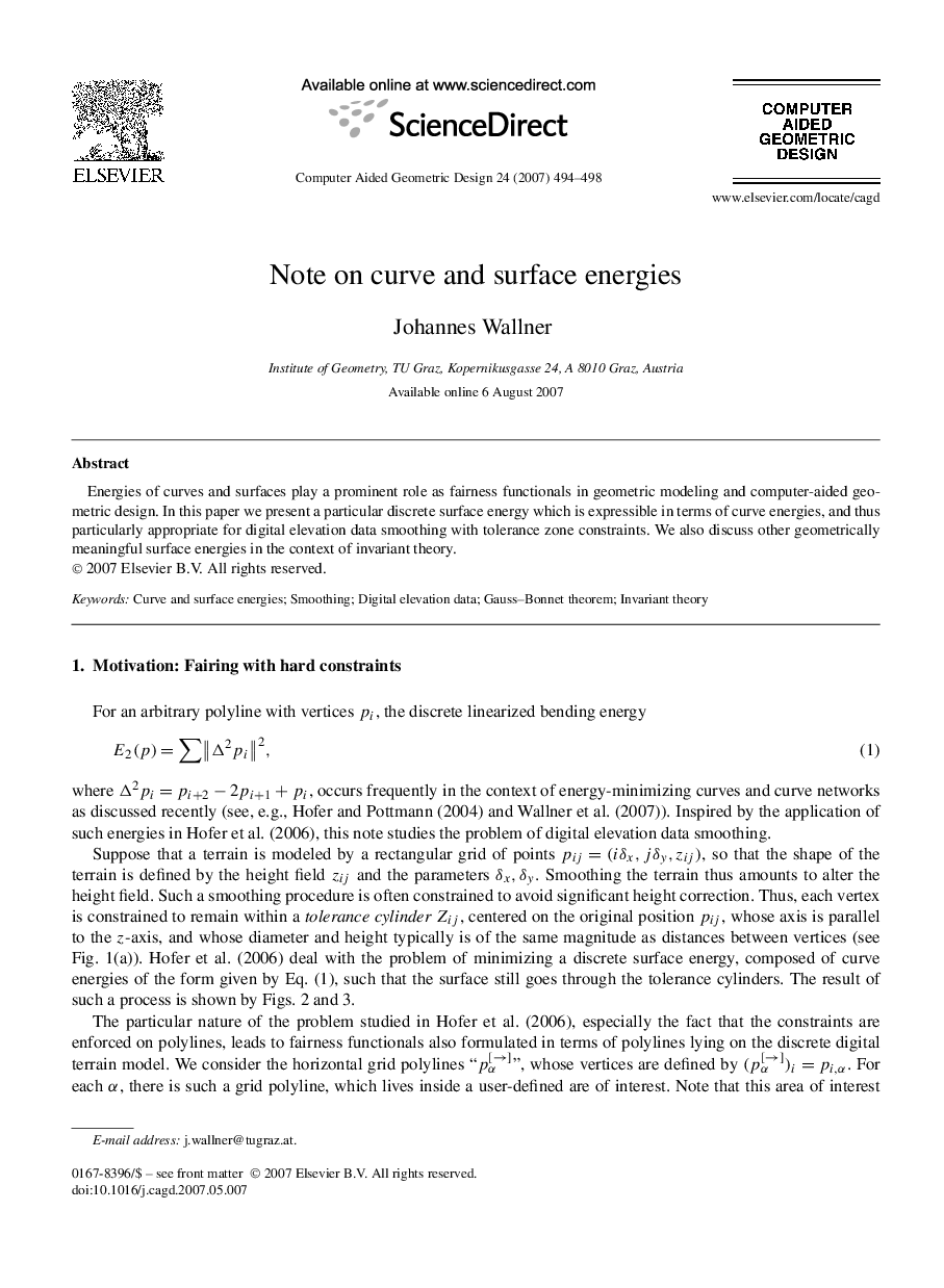 Note on curve and surface energies