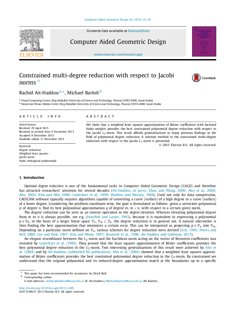 Constrained multi-degree reduction with respect to Jacobi norms 