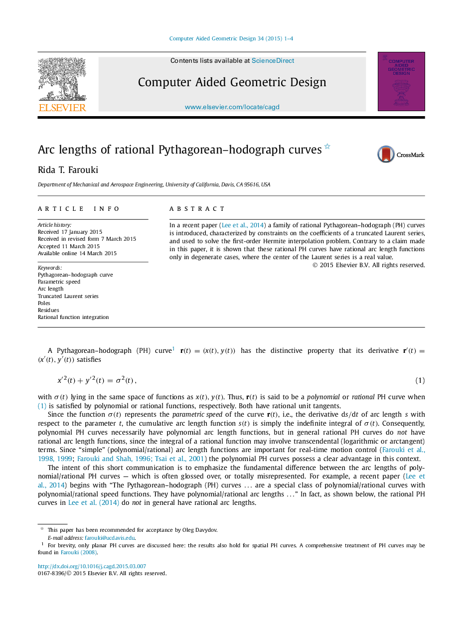 Arc lengths of rational Pythagorean–hodograph curves 