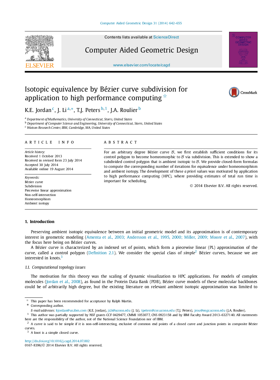 Isotopic equivalence by Bézier curve subdivision for application to high performance computing 