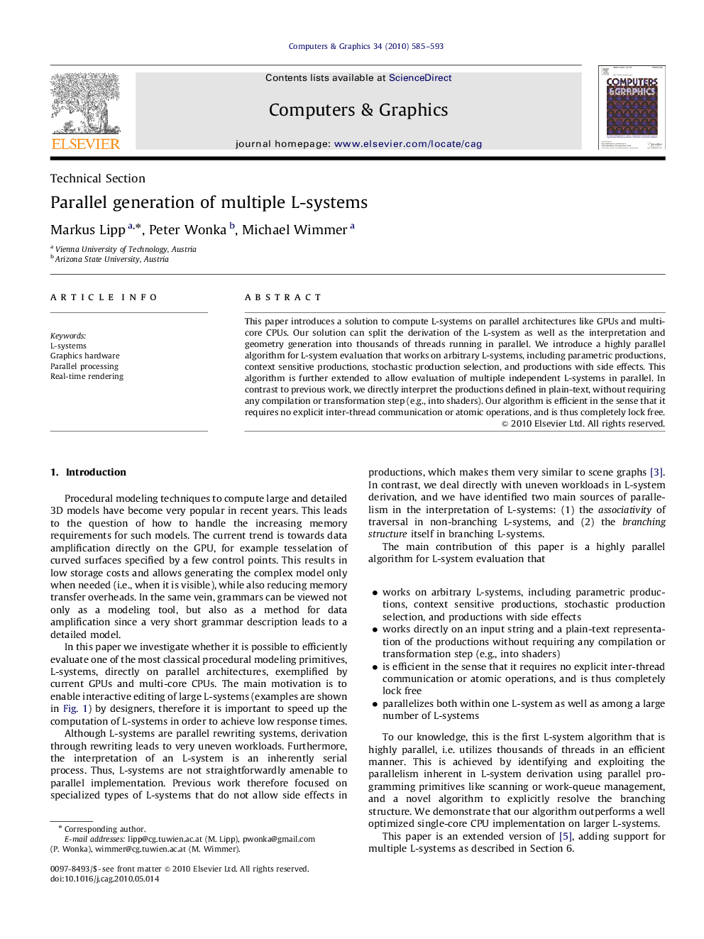 Parallel generation of multiple L-systems