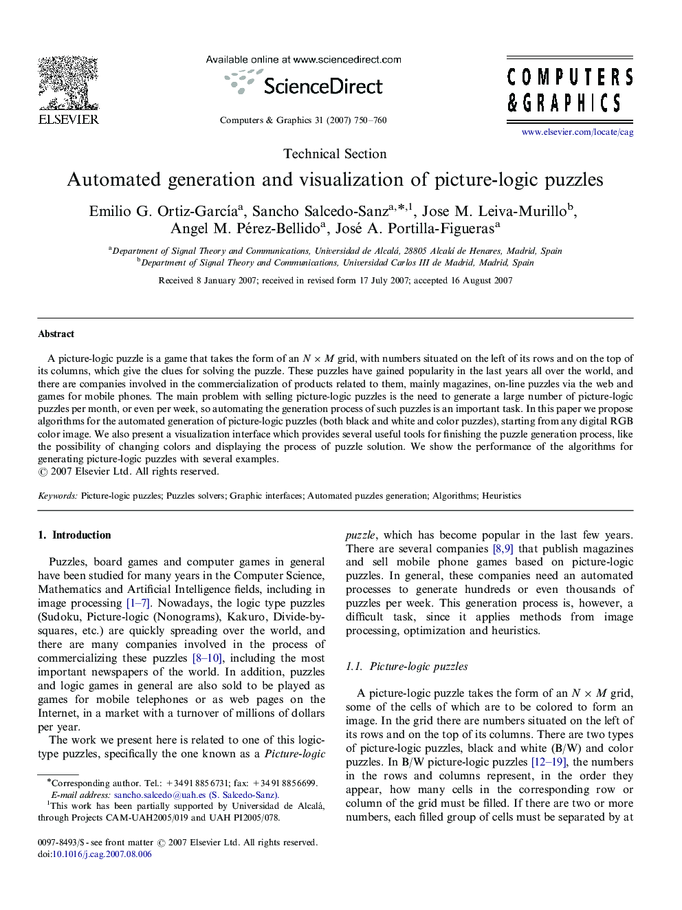 Automated generation and visualization of picture-logic puzzles