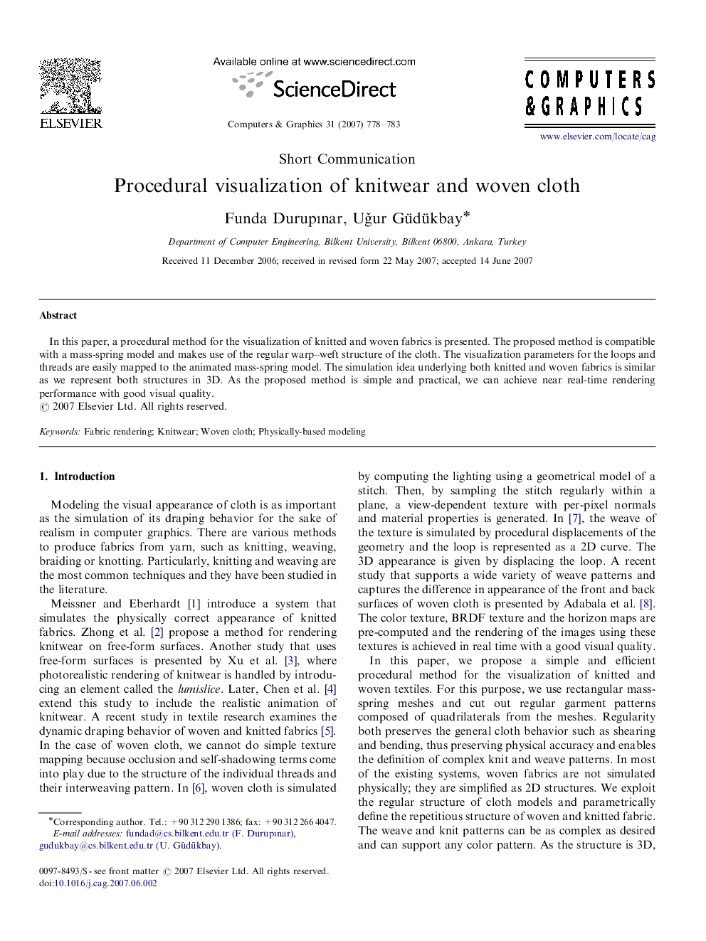 Procedural visualization of knitwear and woven cloth