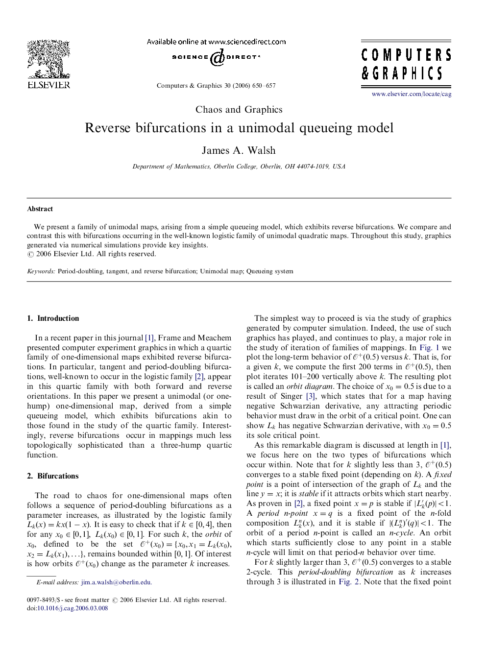 Reverse bifurcations in a unimodal queueing model