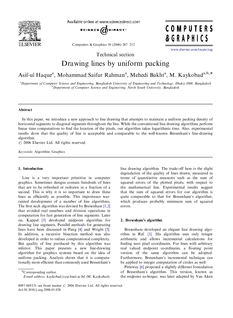 Drawing lines by uniform packing